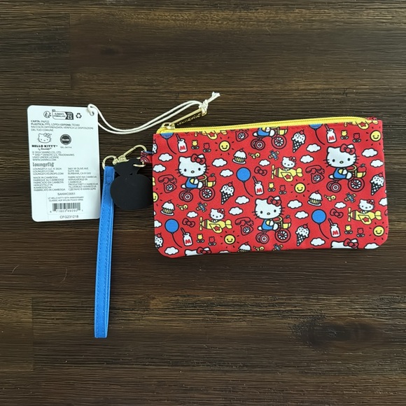 Loungefly Sanrio Hello Kitty 50th Anniversary Nylon Zipper Pouch Wristlet NWT - Picture 4 of 10
